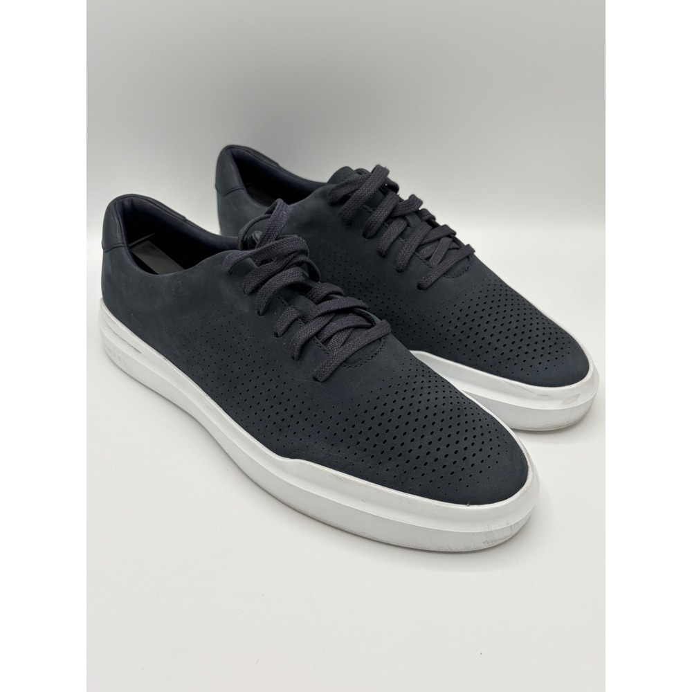 Cole Haan GrandSeries Mens 10M Navy Blue Perforated Nubuck Sneakers C31422